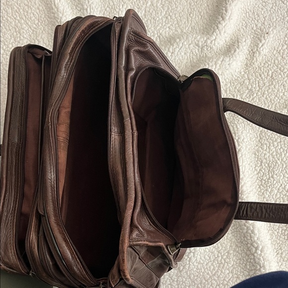 Dark Brown Leather Men's Work Bag, Computer Bag - Picture 8 of 11
